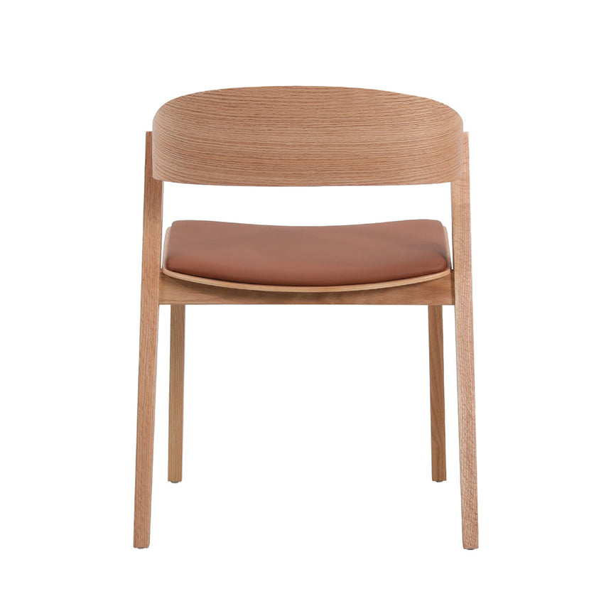 Natural Dining Chair - Brown Seat (Set of 2) - View 6