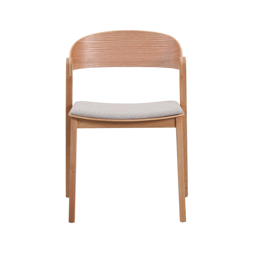 Natural Dining Chair - Grey Seat (Set of 2) - View 3