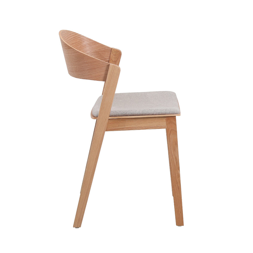 Natural Dining Chair - Grey Seat (Set of 2) - View 4