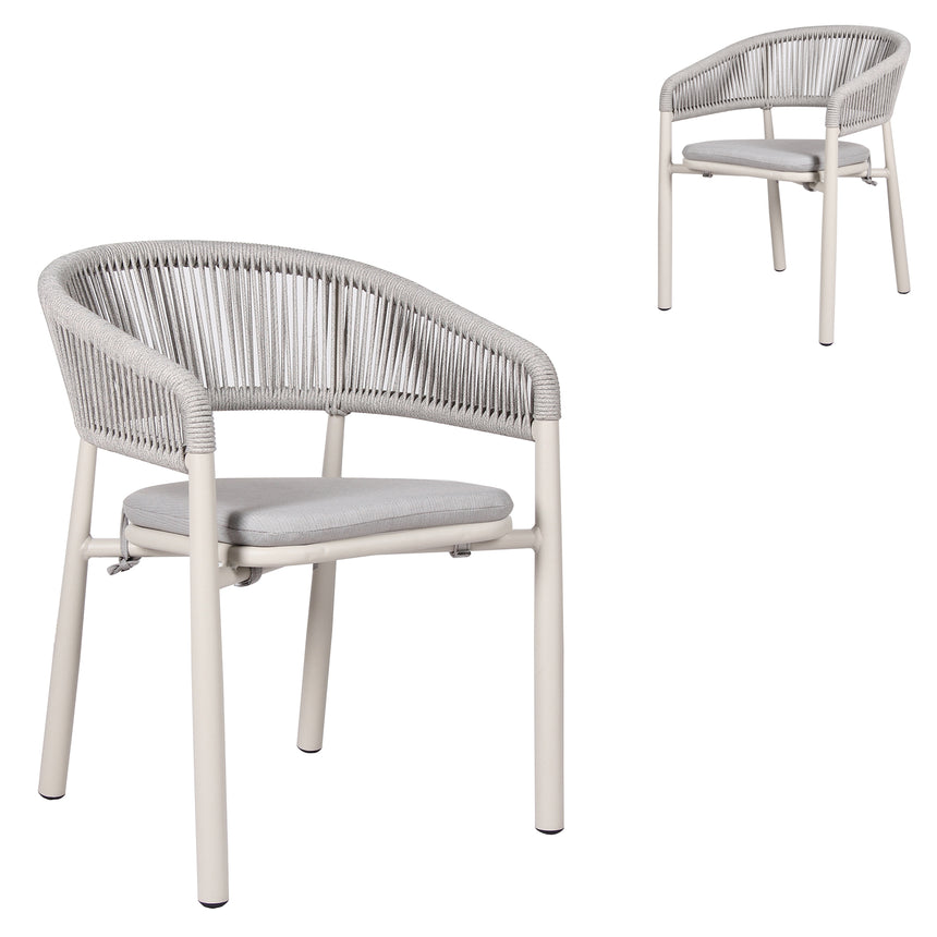 Sand White Outdoor Dining Chair - Light Grey (Set of 2)