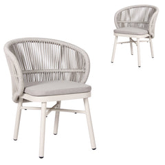 CDC10313-ID Sand White Outdoor Dining Chair - Light Grey (Set of 2)