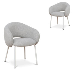 White Dining Chair | Clay Grey (Set of 2) | Myka Home