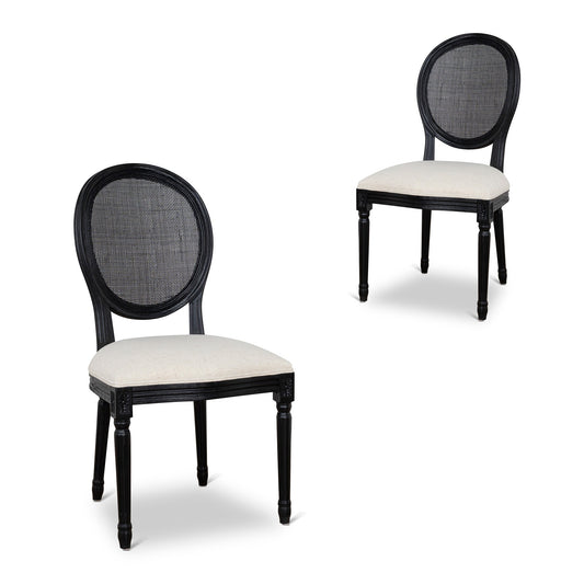 Black Elm Dining Chair | Dawn Beige (Set Of 2) | Myka Home