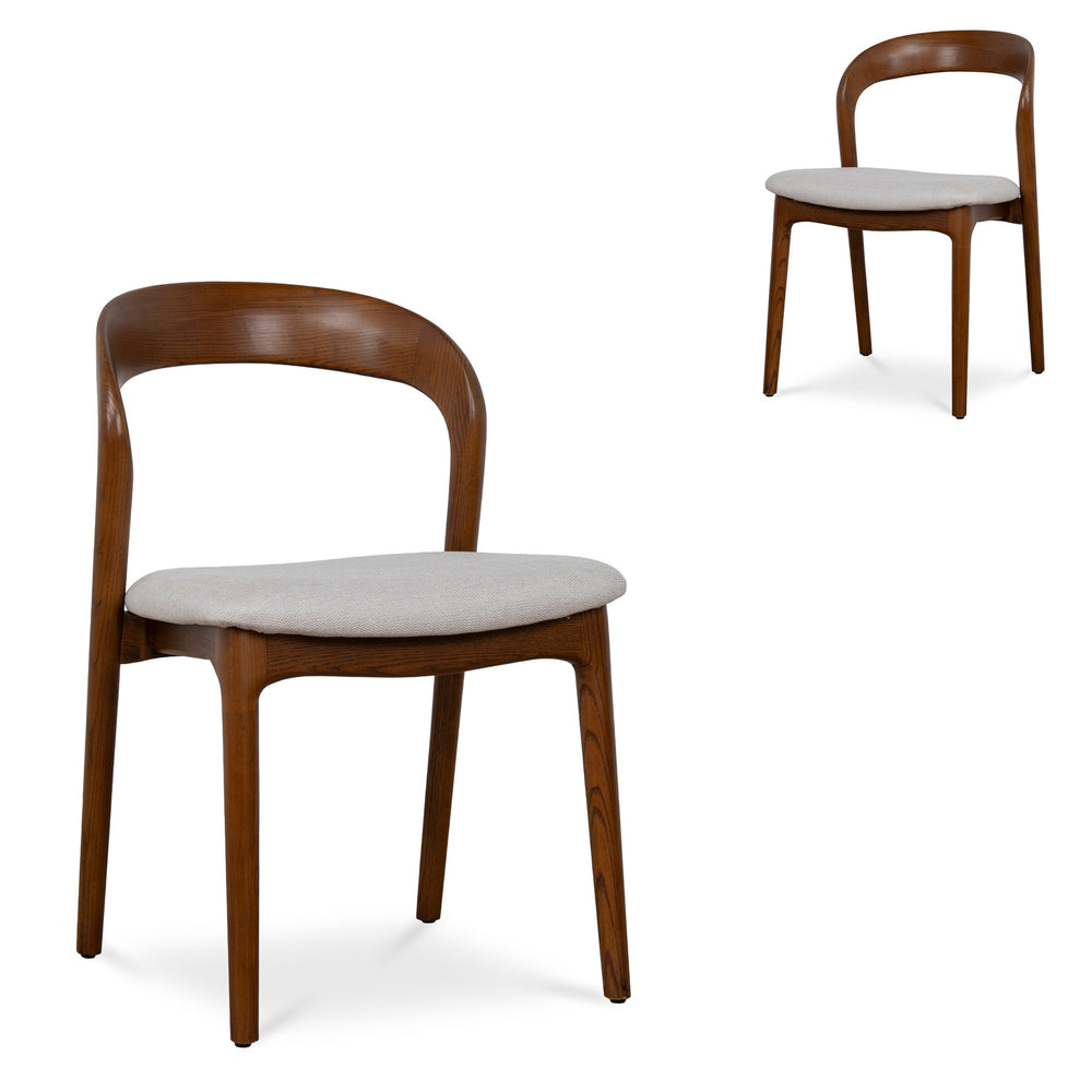 Walnut Dining Chair | Naxos Beige (Set of 2) | Myka Home