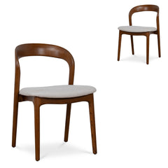Walnut Dining Chair | Naxos Beige (Set of 2) | Myka Home
