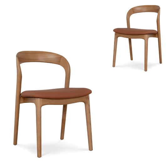Natural Dining Chair | Naxos Tan (Set Of 2) | Myka Home