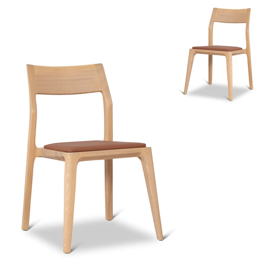 Natural Dining Chair | Naxos Tan (Set of 2) | Myka Home