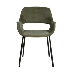 Black Dining Chair | Dark Moss Green (Set of 2) | Myka Home