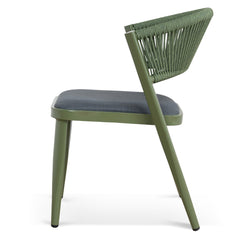 Army Green Outdoor Dining Chair | Grey (Set of 2) | Myka Home