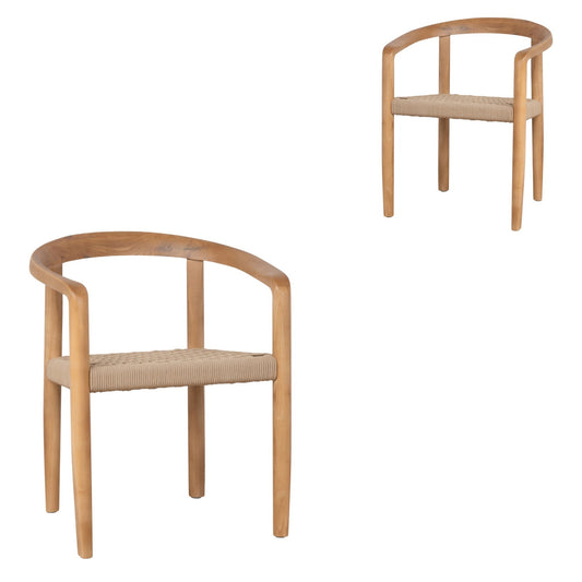 Natural Dining Chair | Naxos Latte Rope (Set of 2) | Myka Home
