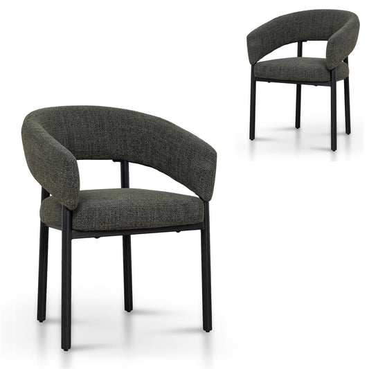 Black Dining Chair | Kaitoke Green (Set Of 2) | Myka Home