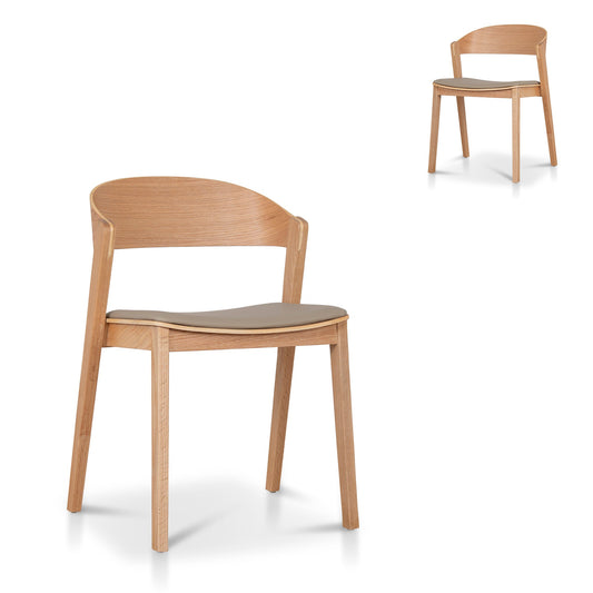 Natural Dining Chair | Latte Seat (Set of 2) | Myka Home