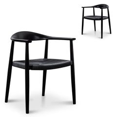 CDC6041-SD - Round Dining Armchair - Full Black (Set of 2)