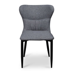 Fabric Dining Chair - Pebble Grey with Black Legs (Clearance)