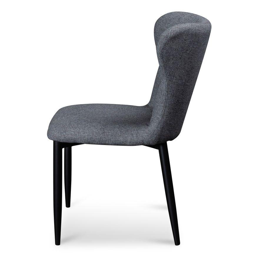 Fabric Dining Chair - Pebble Grey with Black Legs (Clearance) - View 3