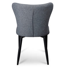 Fabric Dining Chair - Pebble Grey with Black Legs (Clearance)