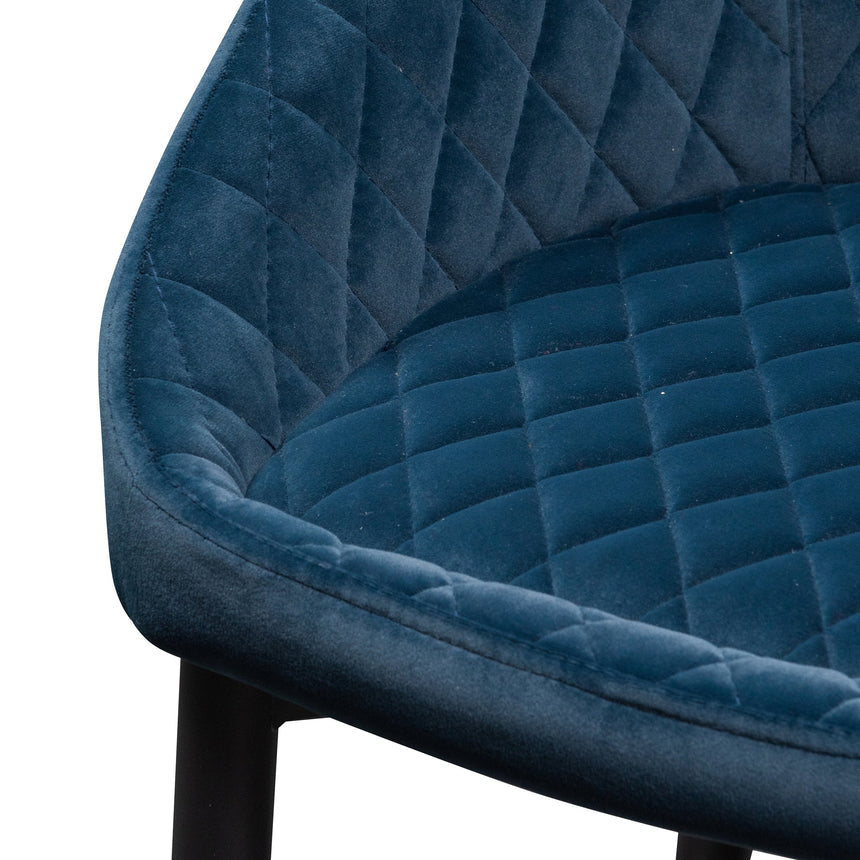 Dining Chair - Navy Blue Velvet with Black Legs (Set of 2) - View 8