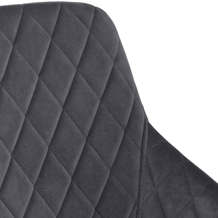 Dining Chair - Grey Velvet in Black Legs (Set of 2) - View 9