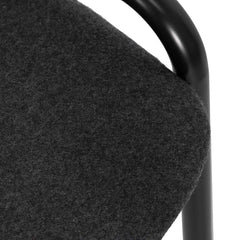 CDC6638-SD Fabric Dining Chair - Grey with Rattan Back (Set of 2)