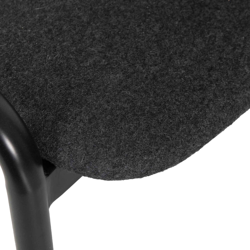 Fabric Dining Chair - Grey with Rattan Back (Set of 2) - View 14