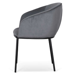 Ex Display - CDC6677-ST Dining Chair - Grey Velvet in Black Legs