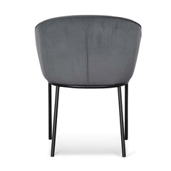 Ex Display - CDC6677-ST Dining Chair - Grey Velvet in Black Legs