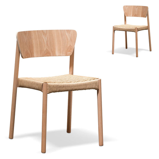 Rope Seat Dining Chair | Natural (Set Of 2) | Myka Home