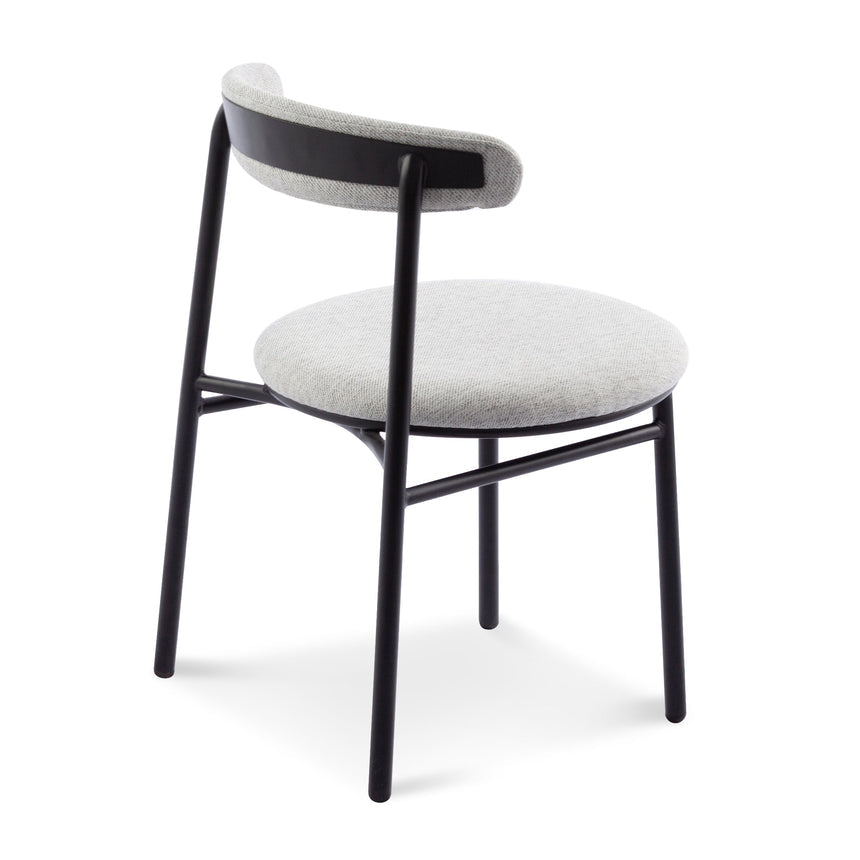 Fabric Dining Chair - Silver Grey with Black Legs (Set of 2) - View 5