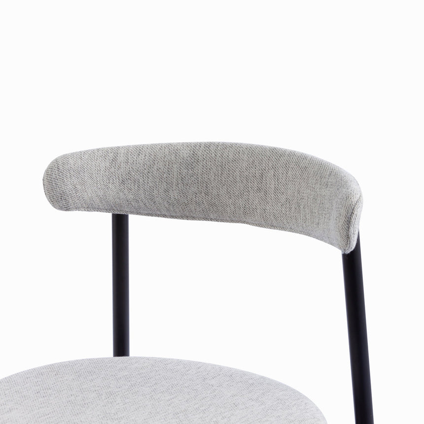 Fabric Dining Chair - Silver Grey with Black Legs (Set of 2) - View 10
