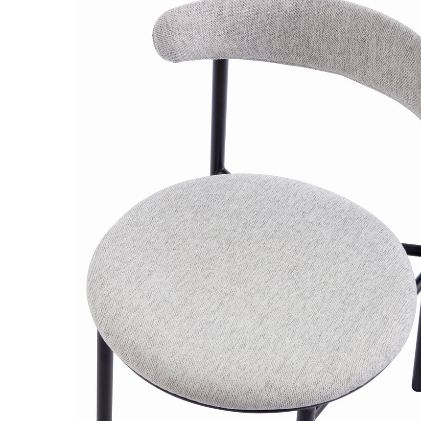Fabric Dining Chair - Silver Grey with Black Legs (Set of 2) - View 8