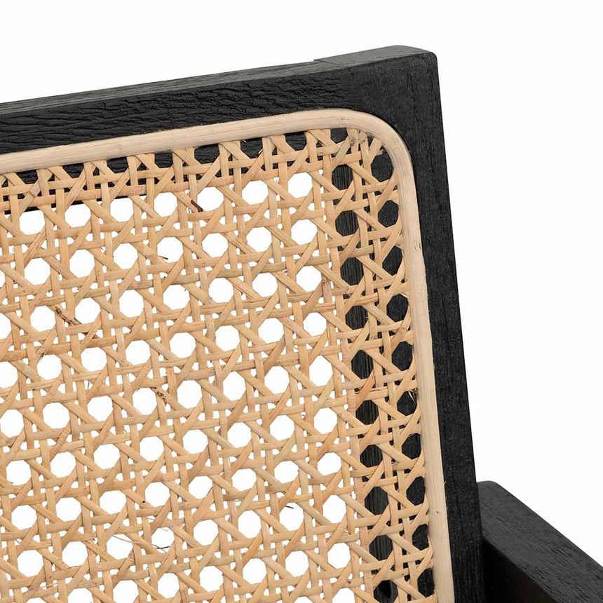 Rattan Dining Chair - Black - View 7