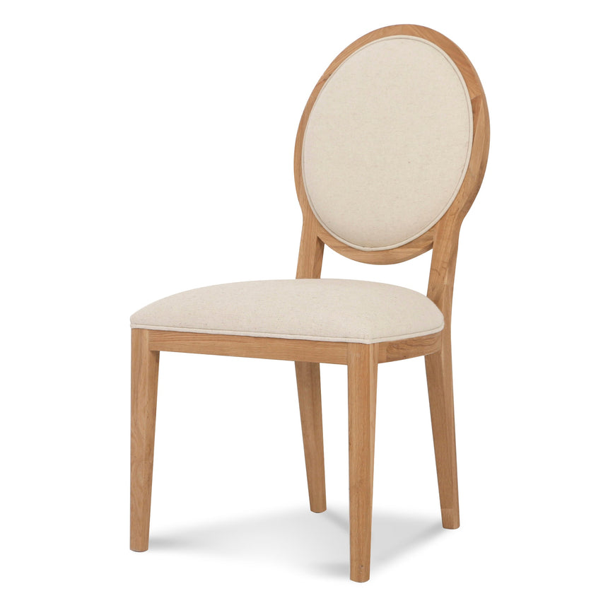 Light Beige Fabric Dining Chair - Natural Frame (Set of 2) - View 2