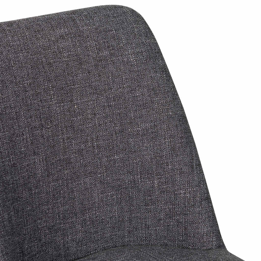 Fabric Dining Chair - Dark Grey with Black Legs (Set of 2) - View 7