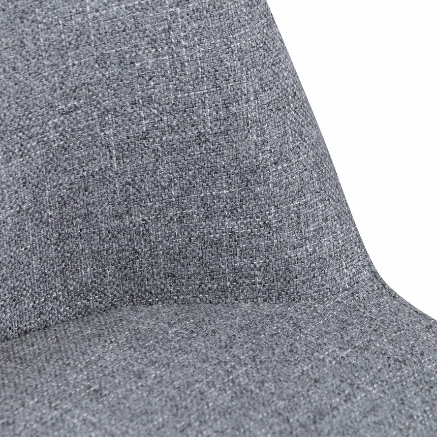 Fabric Dining Chair - Pebble Grey in Black Legs (Set of 2) - View 7