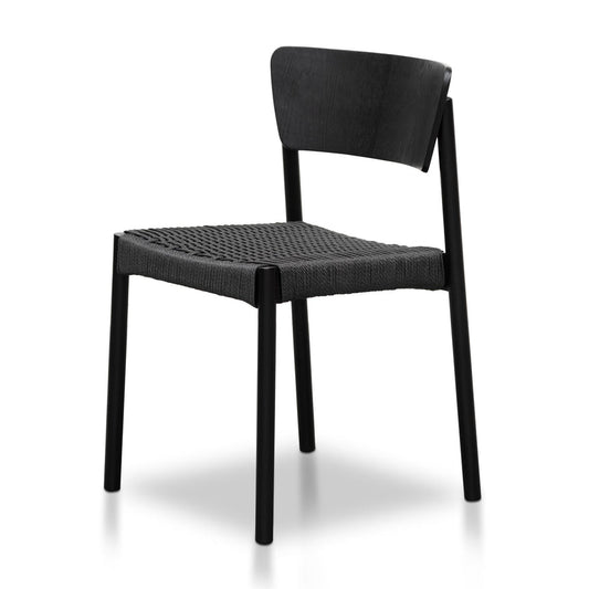 Ex Display - CDC8151-SD Rope Seat Dining Chair - Black