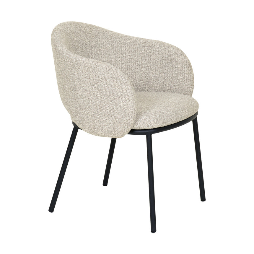 Black Dining Chair - Clay Grey - View 2