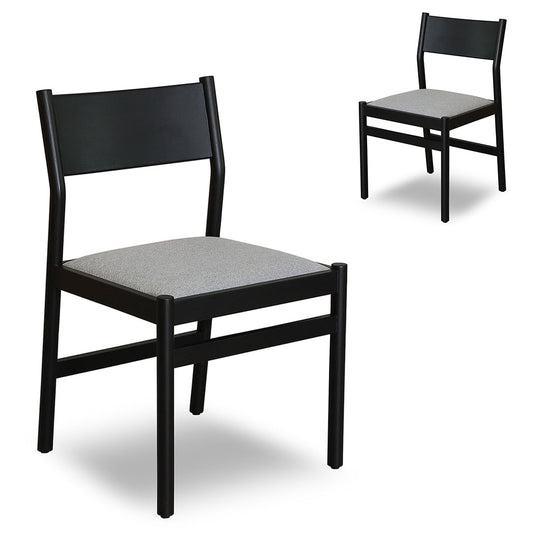 CDC8771-MAx2 Mirit Black Dining Cha | Moon Grey (Set of 2) | Myka Home