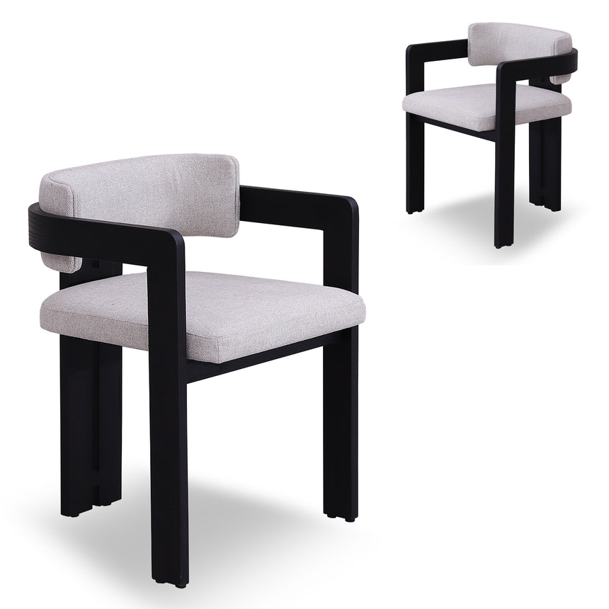 Black Dining Chair - Stone Beige (Set of 2)