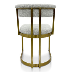 CDC8925-BS Silver Grey Boucle Dining Chair - Golden Base