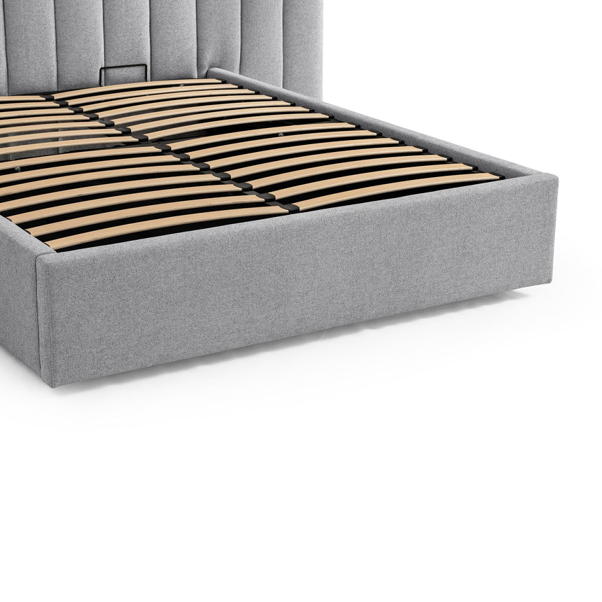 Wide Base King Bed Frame - Spec Grey with Storage - View 6