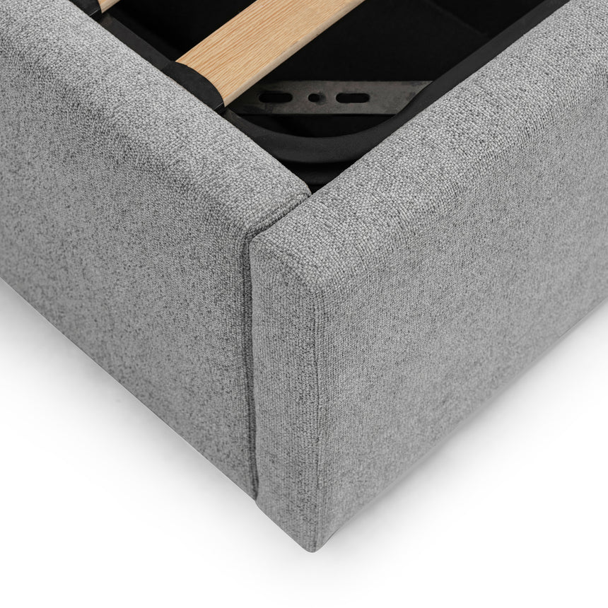 Wide Base Queen Bed Frame - Spec Grey with Storage - View 7