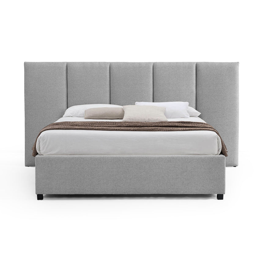 Queen Sized Bed Frame - Spec Grey with Storage - View 3
