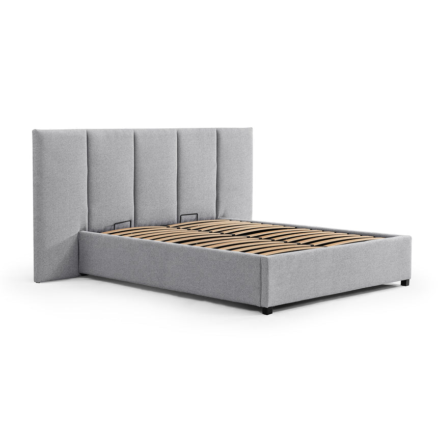 Queen Sized Bed Frame - Spec Grey with Storage - View 2