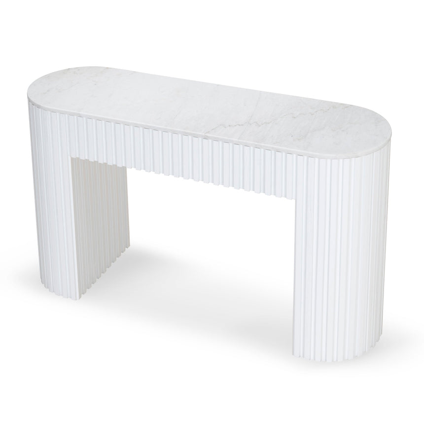 1.5m Marble Console Table - White - View 3