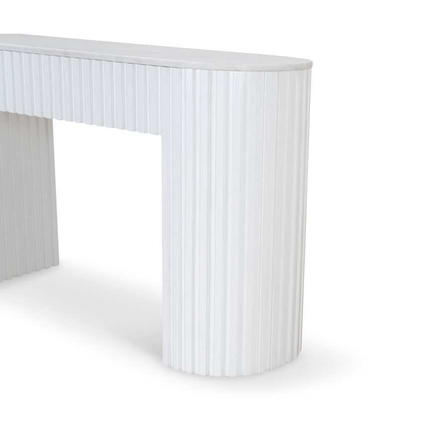 1.5m Marble Console Table - White - View 5