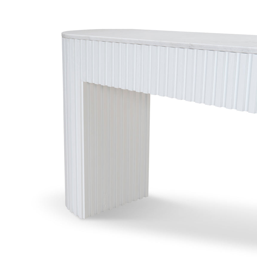 1.5m Marble Console Table - White - View 6