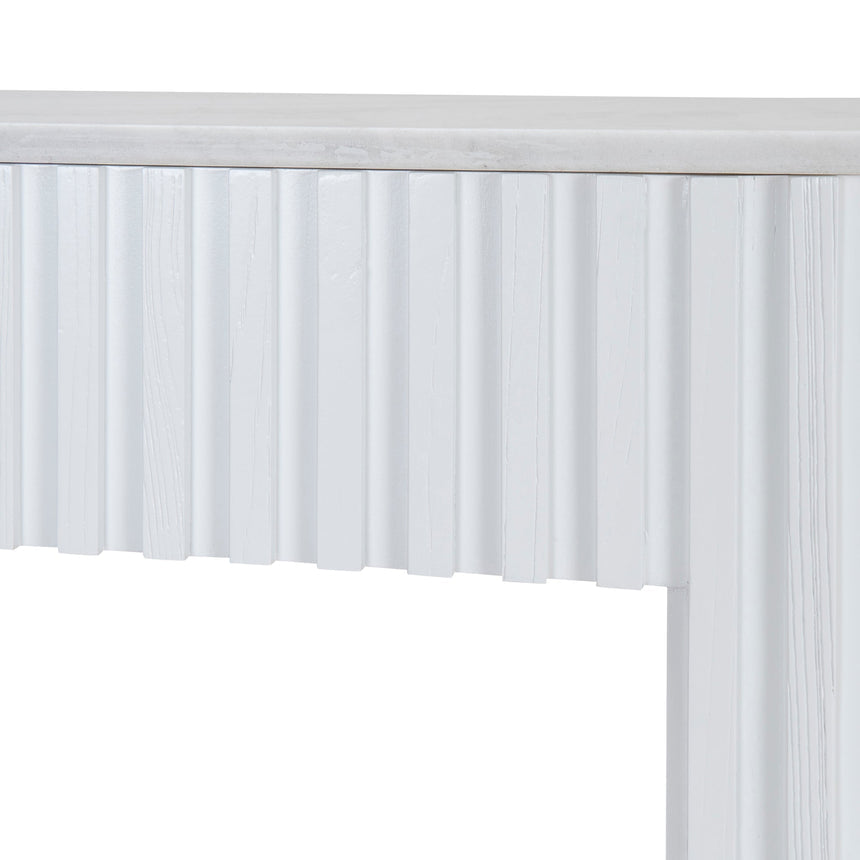 1.5m Marble Console Table - White - View 10