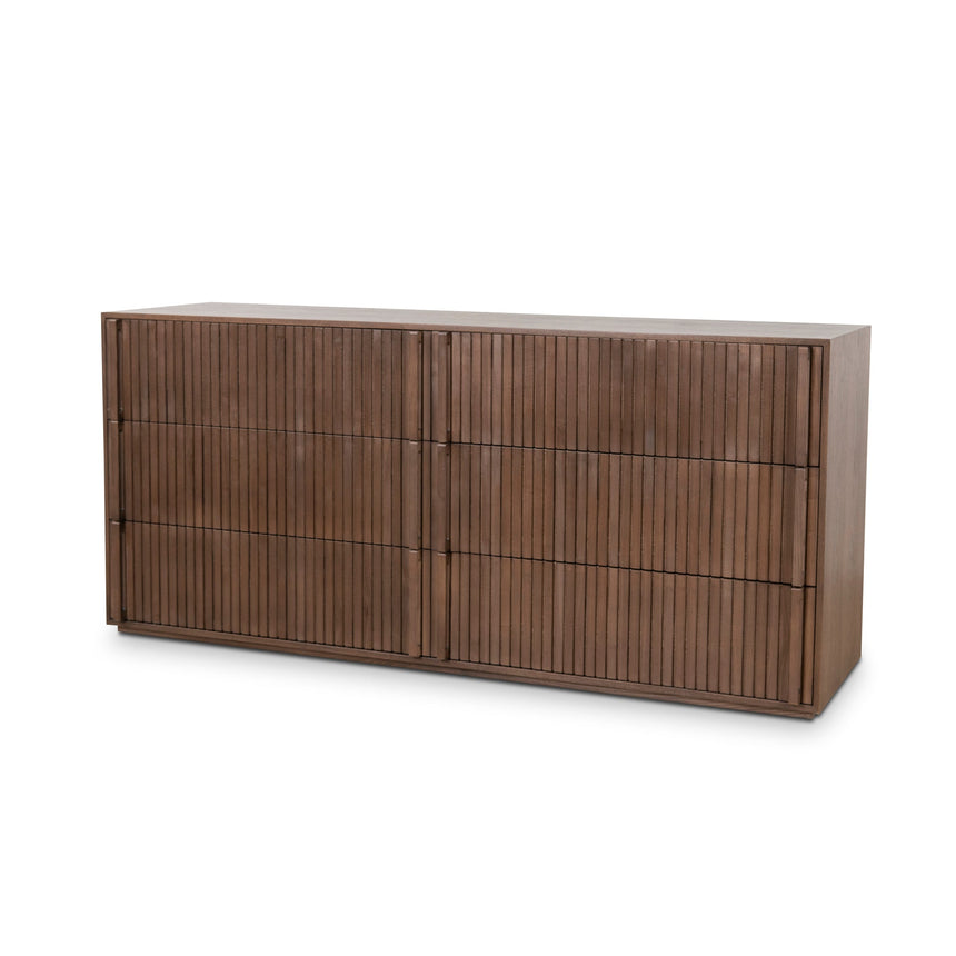 6 Drawer Wooden Chest - Walnut