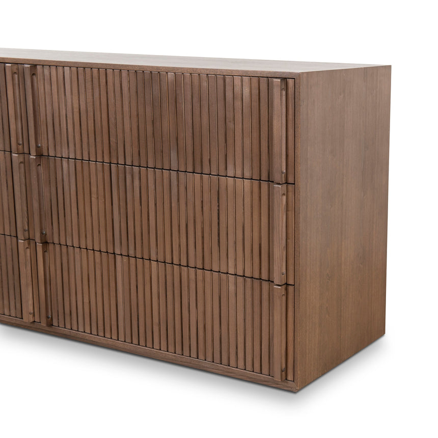 6 Drawer Wooden Chest - Walnut - View 8