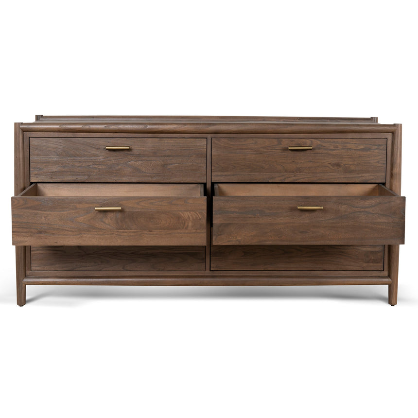 6 Drawer Wooden Chest - Walnut - View 2